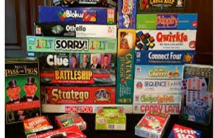 Stack of board games