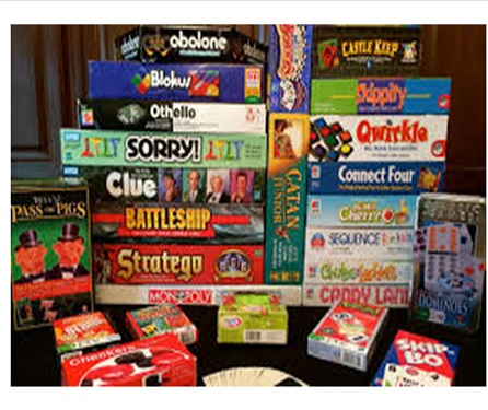 Stack of board games