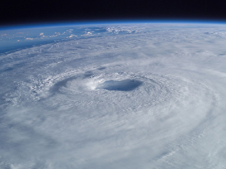 photo of a hurricane from space