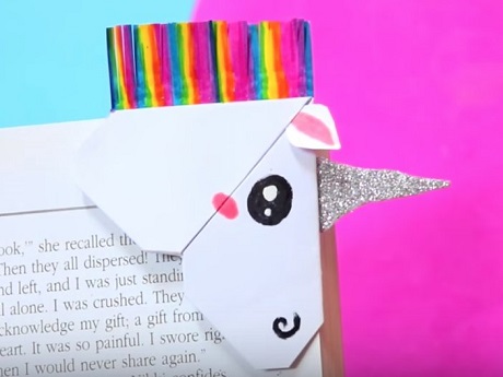 unicorn origami bookmarks