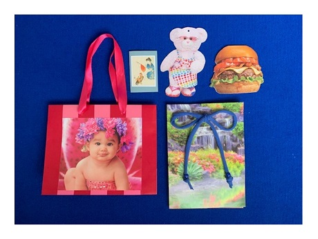 color image of gift bag and tags