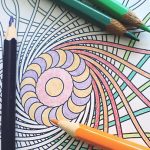 coloring design with color pencils