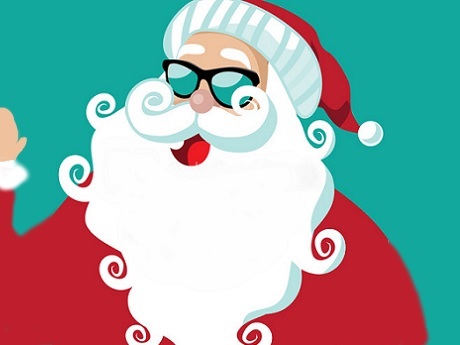 santa clause with sunglasses