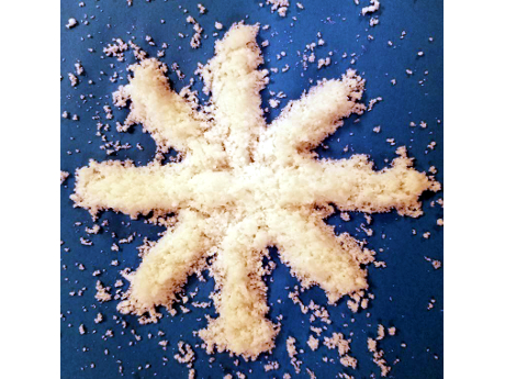 snow powder in shape of snowflake