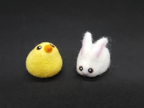 chick and bunny felting