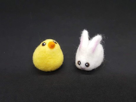 needle felt chick bunny