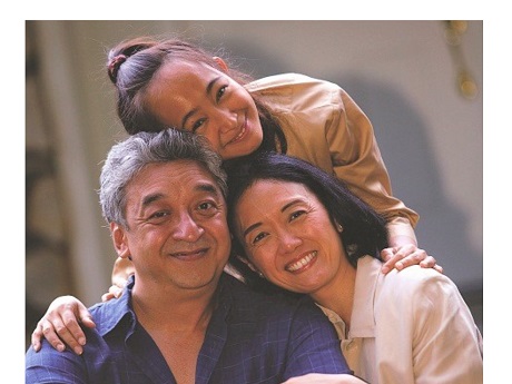 Photo of father, mother and daughter