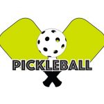 two pickleball paddles and a ball with caption pickleball