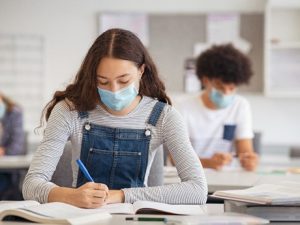 Female teen in classroom