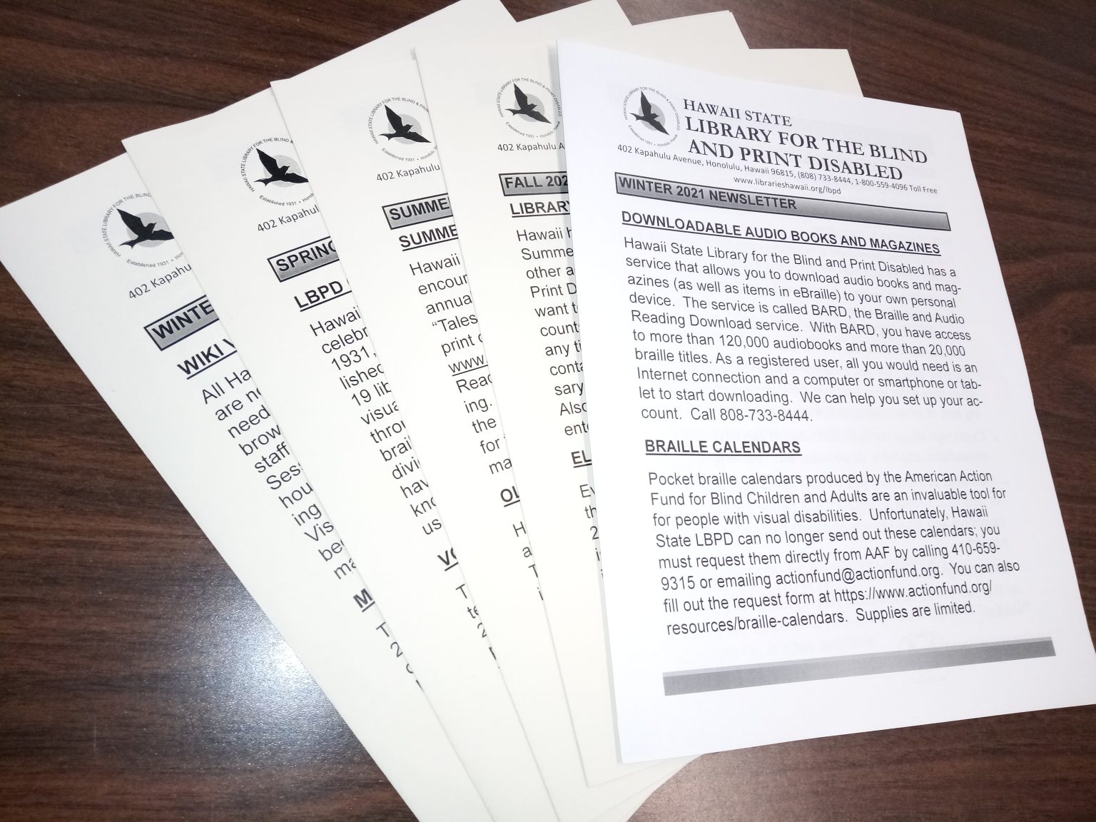 Hawaii State Public Library System Hawaii State Library for the Blind