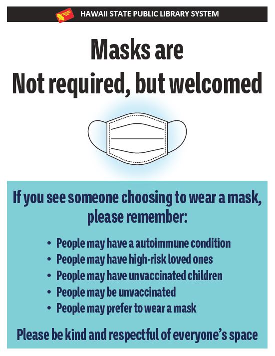 Masks are not required but welcomed