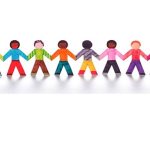 paperdoll children holding hands