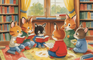 children sitting on a rug in a library listening to stories