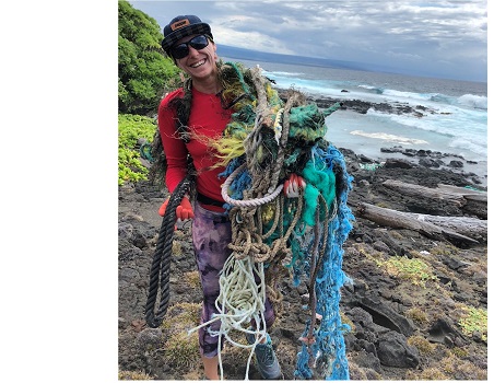 Rope collected from the ocean to be recycled