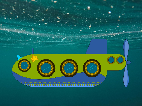 submarine drawing under water