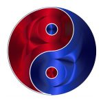 red and blue yin yang