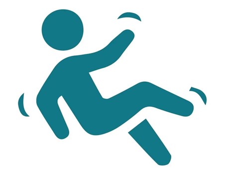 Silhouette of a person falling