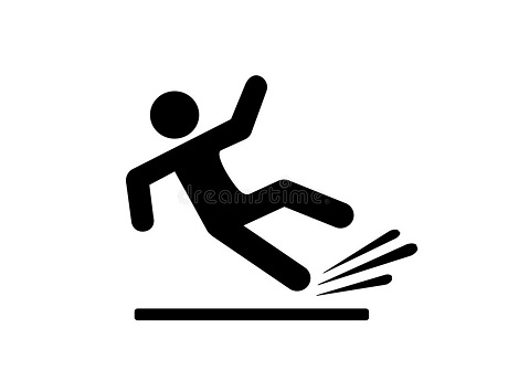 silhouette of stick figure person falling