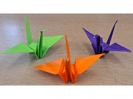 Collection of origami cranes