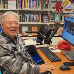 Library patron using a new public computer