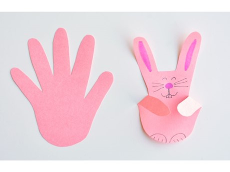 Handprint bunny spring craft
