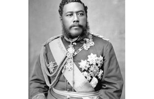 Black and white image of King Kalakaua.