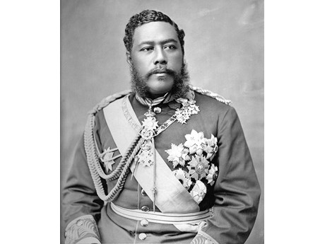 Black and white image of King Kalakaua.