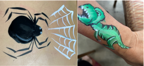Hand painting - spider & dinosaur