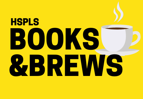 HSPLS Books & Brews with coffee cup