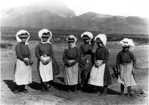 Historical photo of six Japanese women