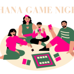 ohana game night. four individuals playing board games and cards