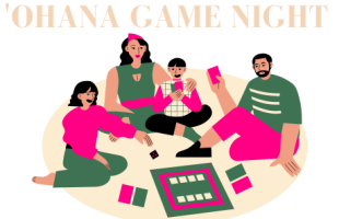 ohana game night. four individuals playing board games and cards