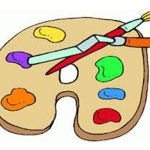 paint palette with various colors