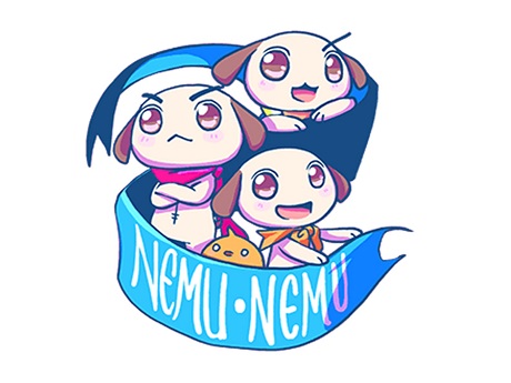 nemu nemu characters with a nemu nemu banner