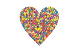 Handweave multicolor heart