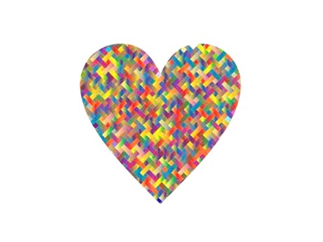 Handweave multicolor heart