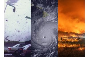 Gale force winds, hurricanes, and wildfires