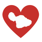 Red heart with Maui