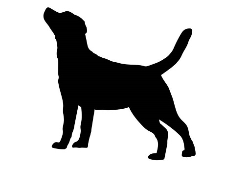 clipart silhouette of dog