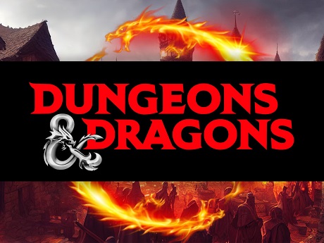Dungeons & Dragons Logo against a fantasy backdrop