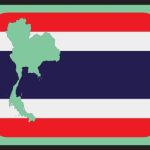 Thailand flag with country of Thailand overlaid