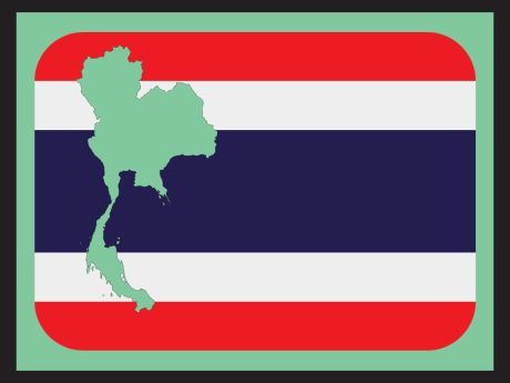 Thailand flag with country of Thailand overlaid
