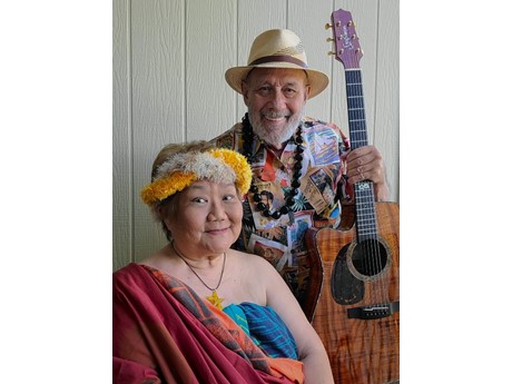 Storyteller Nyla Fujii Babb and musician Jeff Babb