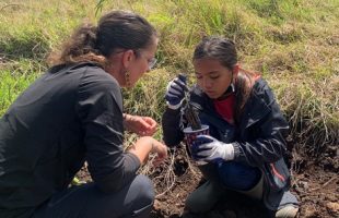 Hiki Ola Director Keli'ikanoe with student