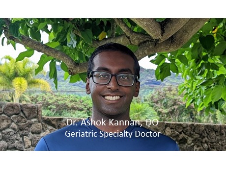 Headshot of Dr. Ashok Kannan, DO. Geriatric Specialist from Kauai.