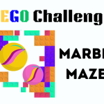 LEGO Challenge Marble Maze! LEGO maze with two marbles in the center.