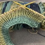 knitting project with needles