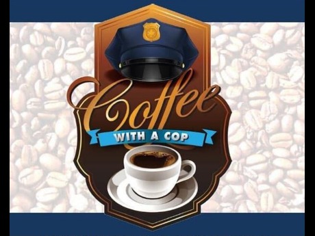 Coffee with a cop logo including a police hat, coffee cop, and coffee beans