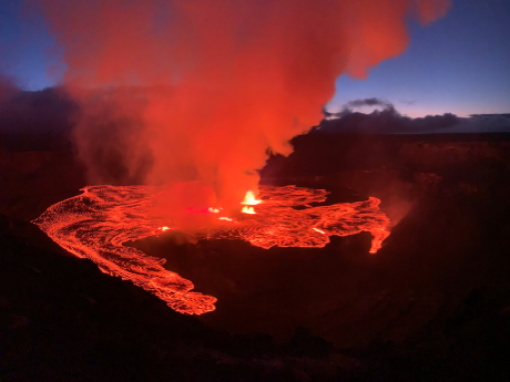 Erupting volcano