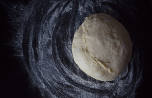 dough on a flat surface